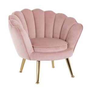 Kinderstoel Charly pink velvet / gold (Quartz Pink 700)