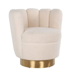 Fauteuil Mayfair white teddy / brushed gold ()